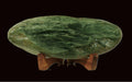 Freeform polished jade mounted on a rimu base (AU0020)