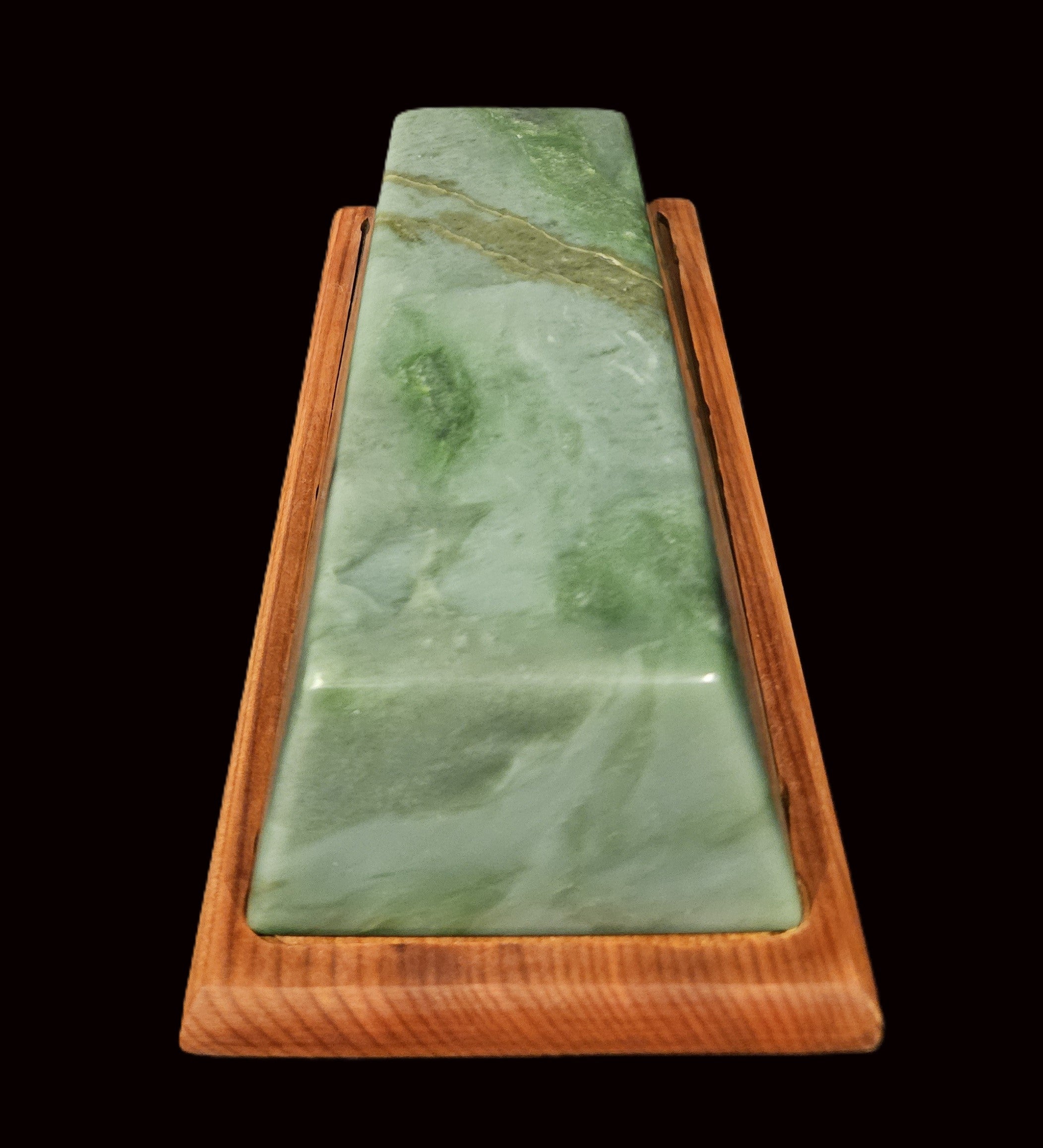 Rare Jade Ingot mounted on a rimu shoe (IN0001)