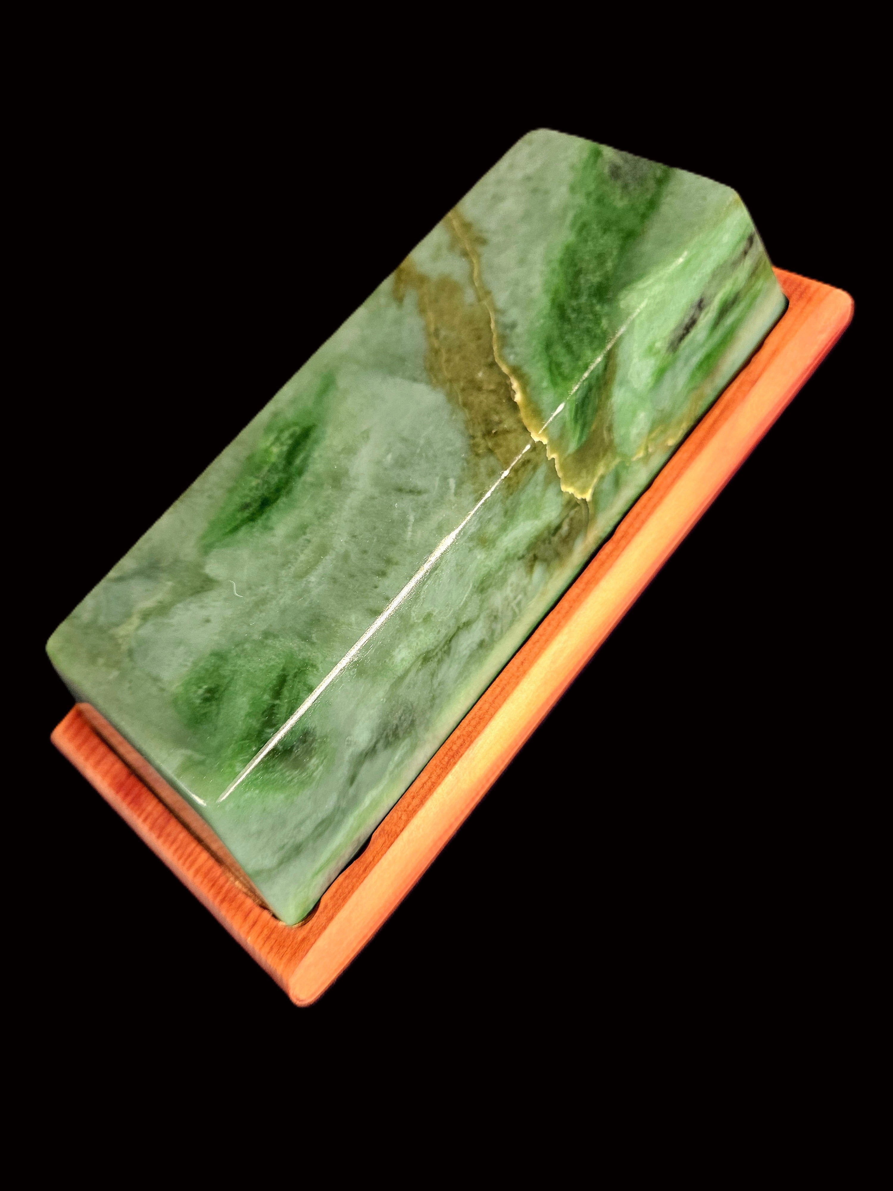 Rare Jade Ingot mounted on a rimu shoe (IN0001)