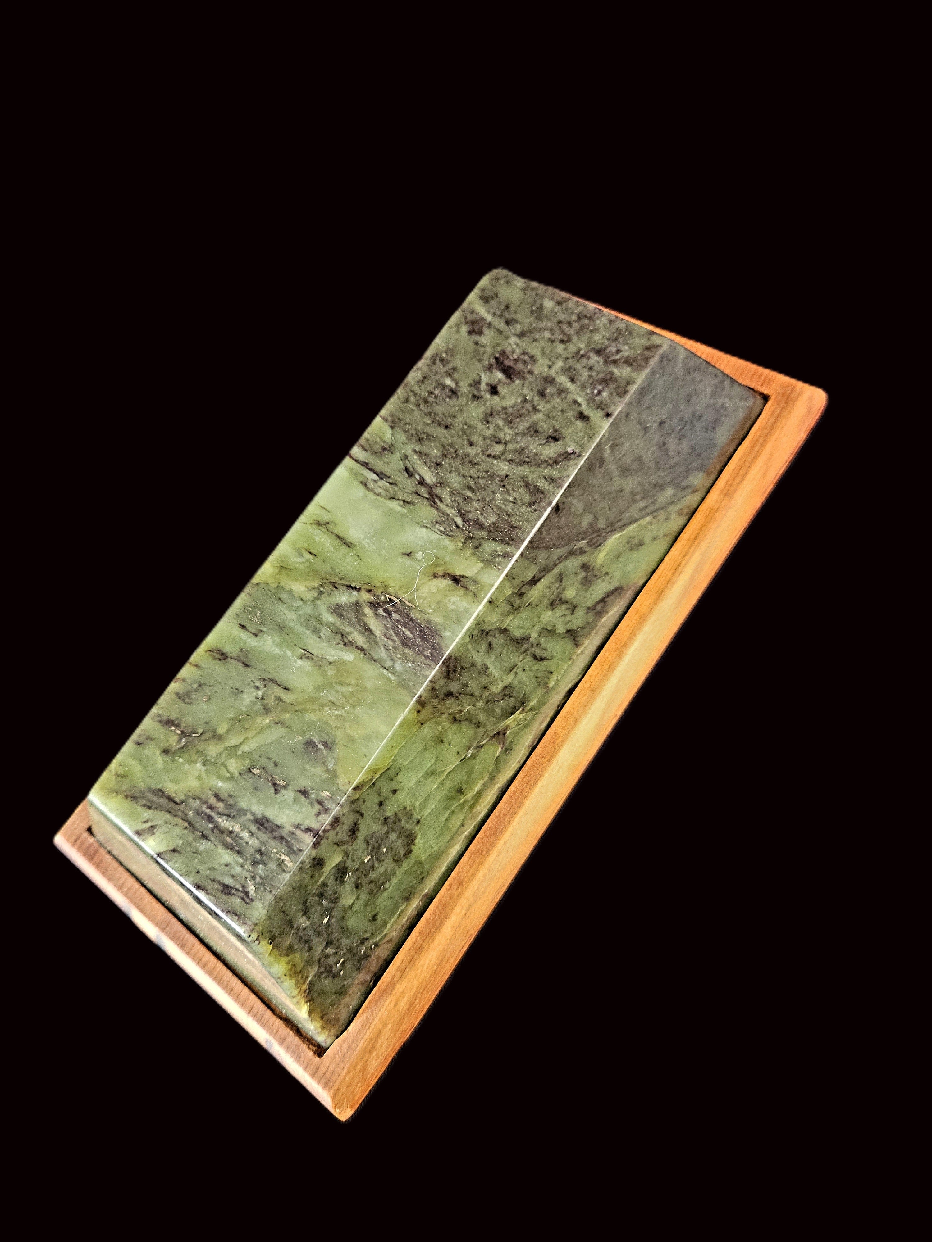 Rare Jade Ingot mounted on a rimu shoe (IN0002)