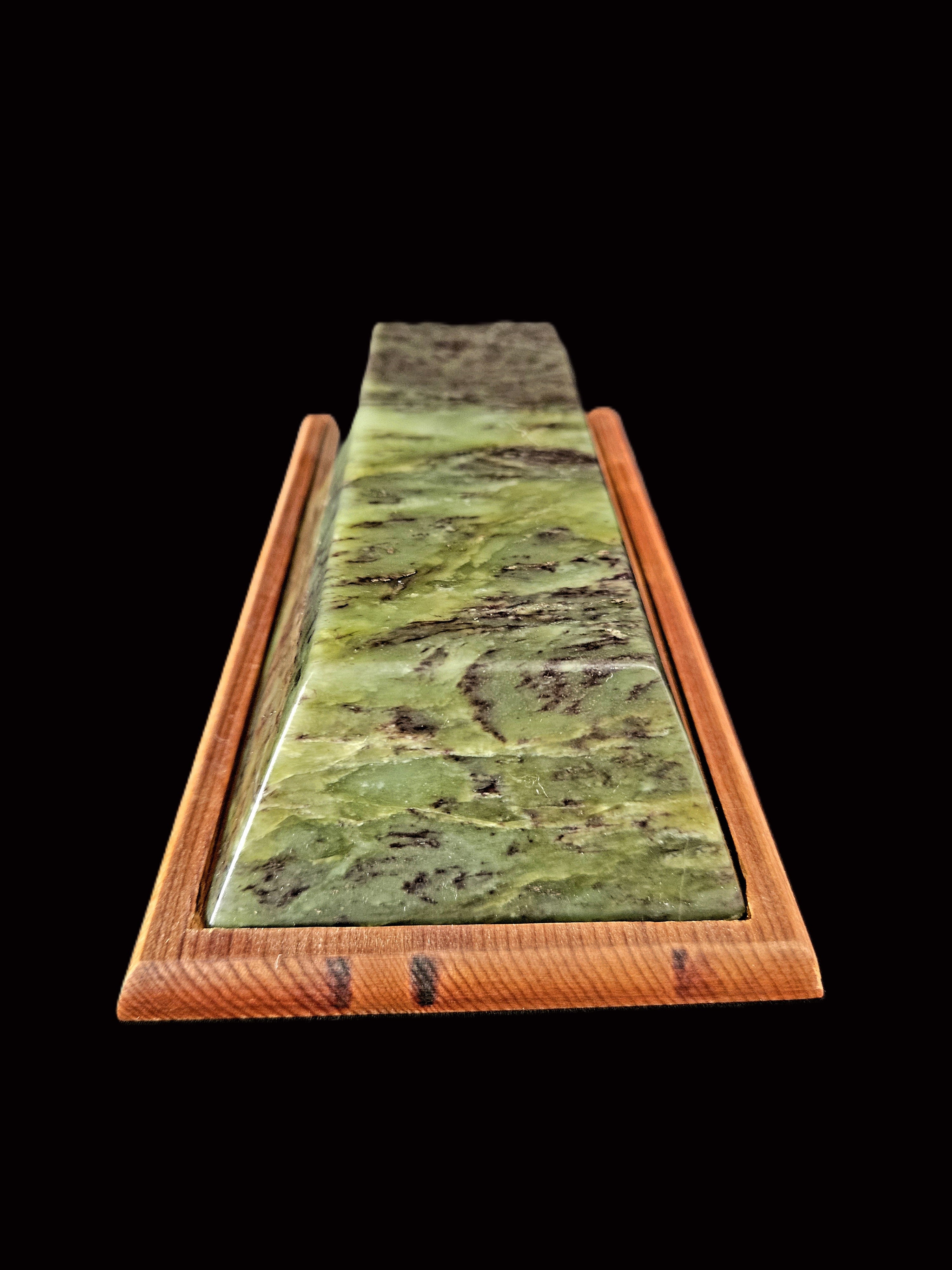 Rare Jade Ingot mounted on a rimu shoe (IN0002)