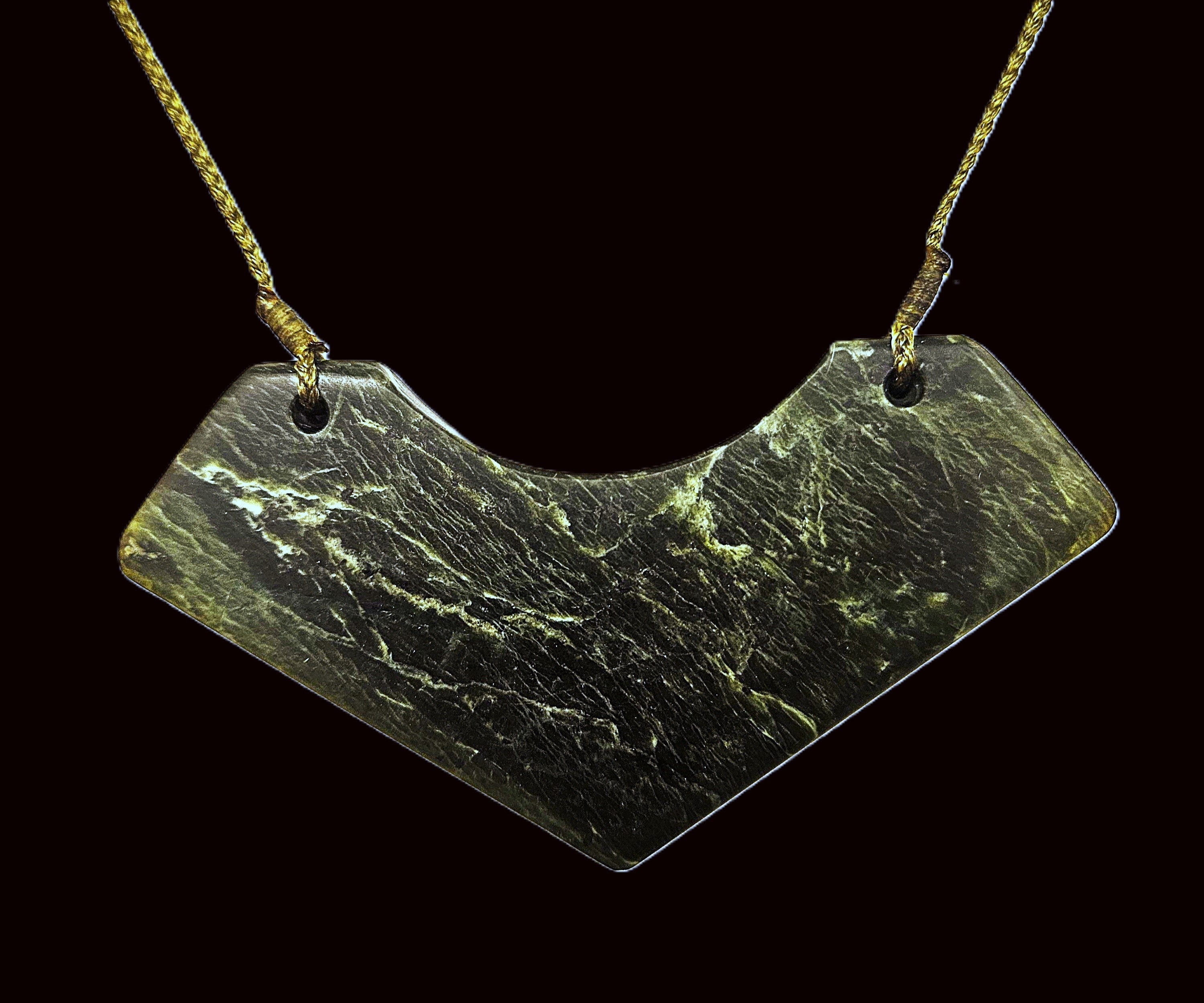 Jade throat colletin with adjustable cord
